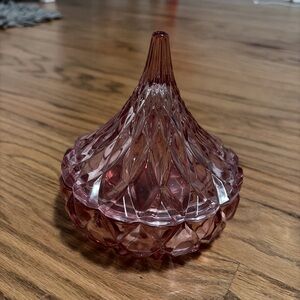 Crystal Pink Glass Jewelry Organizer